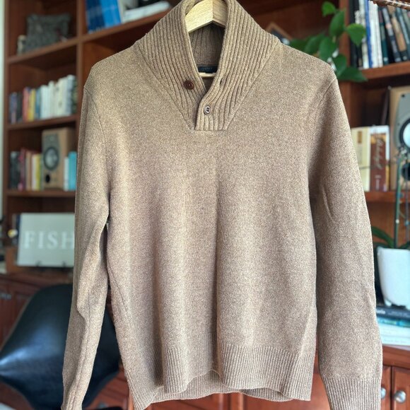 J.Crew Shawl Collar Sweater, Camel Color, Size Medium - Picture 1 of 3